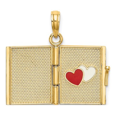 14K Yellow Gold My Love Story Book Pendant – view 5