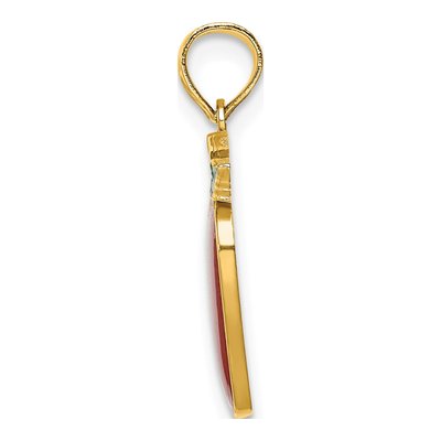 14K Yellow Gold Enameled Red Apple Pendant – view 3