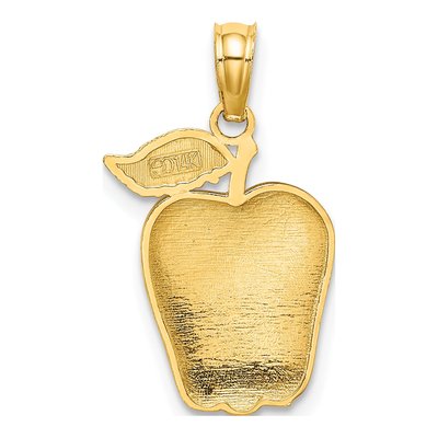 14K Yellow Gold Enameled Red Apple Pendant – view 4