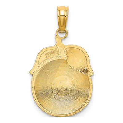 14K Yellow Gold Orange Leaf Enamel Charm – view 4
