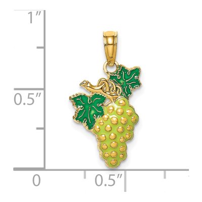 14K Yellow Gold Enameled Grapes Pendant – view 4