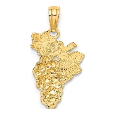 14K Yellow Gold Enameled Grapes Pendant – view 5