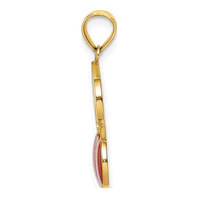14K Yellow Gold Enameled Cherries Pendant – view 3