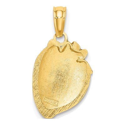 14K Yellow Gold Enameled Strawberry Charm – view 5