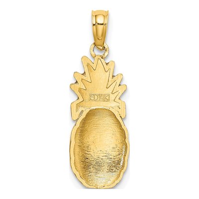 14K Yellow Gold Enameled Pineapple Pendant – view 5