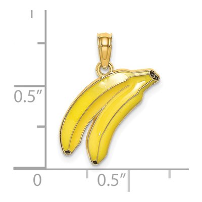 14K Yellow Gold Enameled Banana Pendant – view 4