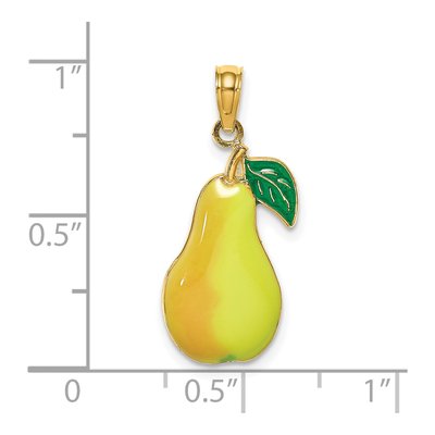 14K Yellow Gold Enameled Pear Fruit Charm – view 4