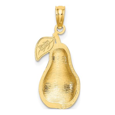 14K Yellow Gold Enameled Pear Fruit Charm – view 5