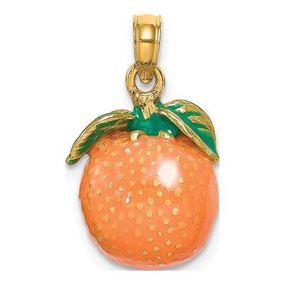 14K Yellow Gold Orange Charm