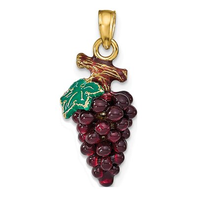 14K Yellow Gold Grape Cluster Charm