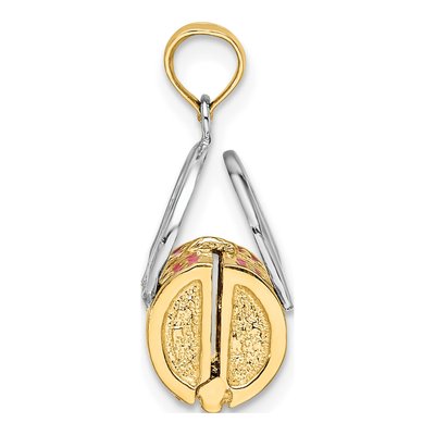 14K Yellow Gold Pink Enamel Handbag That Opens Charm – view 3