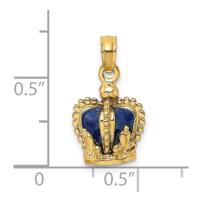 14K Yellow Gold Crown Charm – view 4
