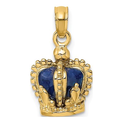 14K Yellow Gold Crown Charm