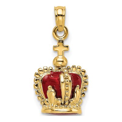 14K Yellow Gold Crown Charm
