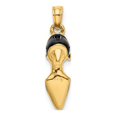 14K Yellow Gold Black Enamel High Heel Charm – view 5
