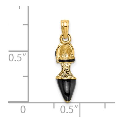 14K Yellow Gold Black Enamel High Heel Charm – view 6