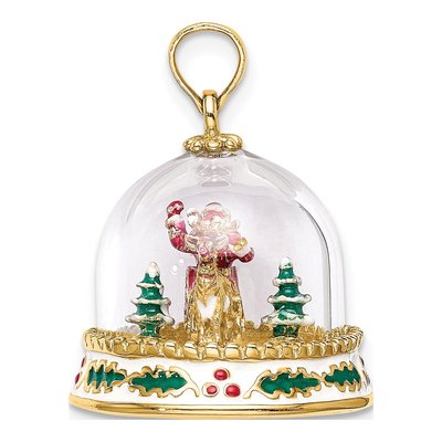 14K Yellow Gold Happy Holidays Snow Globe Charm – view 3