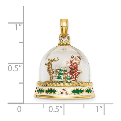 14K Yellow Gold Happy Holidays Snow Globe Charm – view 4
