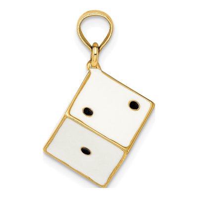 14K Yellow Gold 3-D Enamel Dice Charm – view 3