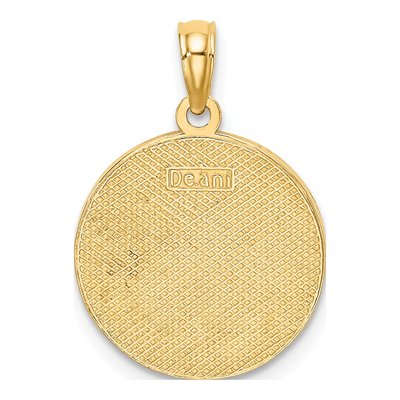 14K Yellow Gold Happy Holidays Holly Disc Charm – view 5