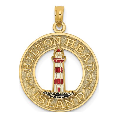14K Yellow Gold Hilton Head Lighthouse Charm