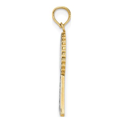 14K Yellow Gold Blue 1st Place Ribbon Charm – view 3