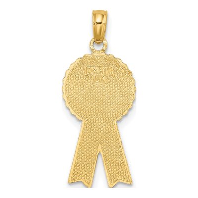 14K Yellow Gold Blue 1st Place Ribbon Charm – view 5