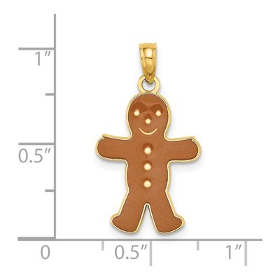 14K Yellow Gold 3D Gingerbread Man Charm – view 4