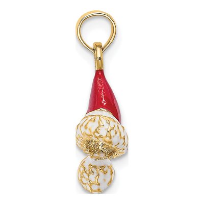 14K Yellow Gold Enameled Santa Hat Pendant – view 3