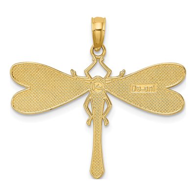 14K Yellow Gold Enamel Dragonfly Pendant – view 5