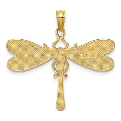 14K Yellow Gold Enamel Dragonfly Pendant – view 5