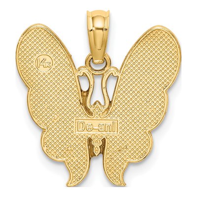 14K Yellow Gold Enameled Butterfly Charm – view 5