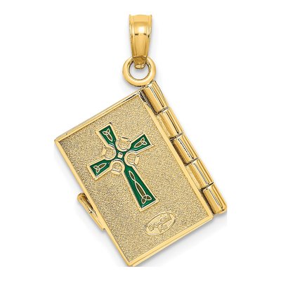 14K Yellow Gold Irish Prayer Book Charm – view 5