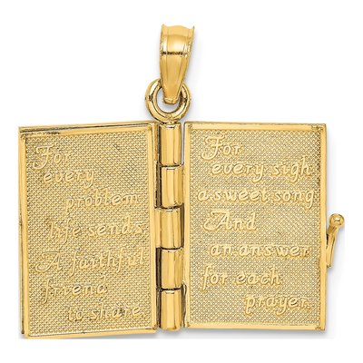 14K Yellow Gold Irish Prayer Book Charm – view 7