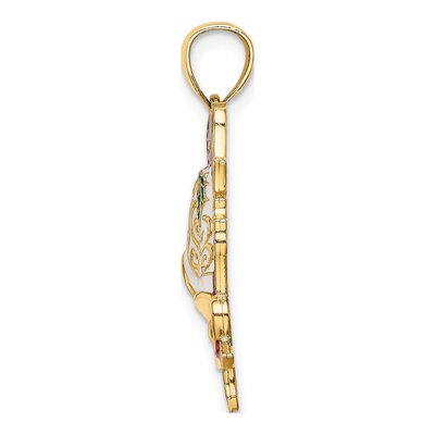 14K Yellow Gold Enamel Holiday Bells Charm – view 3