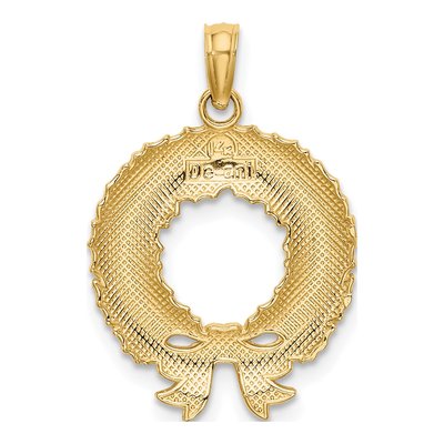 14K Yellow Gold Enameled Christmas Wreath Charm – view 5