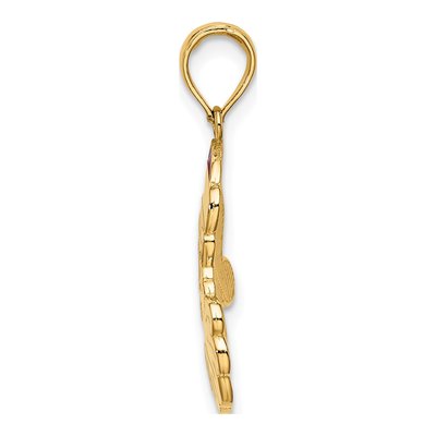 14K Yellow Gold Enameled Santa Face Charm – view 3