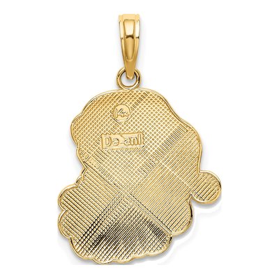 14K Yellow Gold Enameled Santa Face Charm – view 5