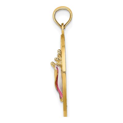 14K Yellow Gold Enamel Conch Shell Charm – view 3