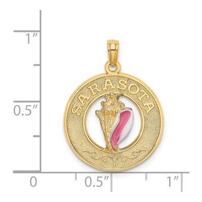 14K Yellow Gold Enamel Conch Shell Charm – view 4