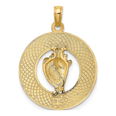 14K Yellow Gold Enamel Conch Shell Charm – view 5
