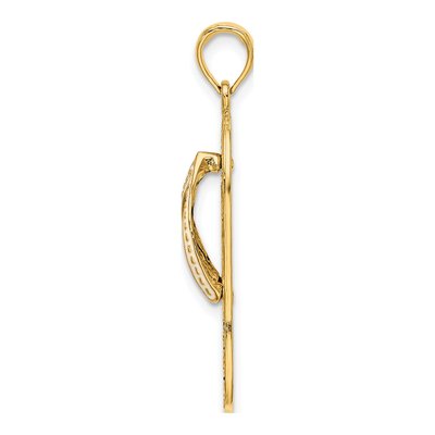 14K Yellow Gold Enameled Flip-Flop Charm – view 3