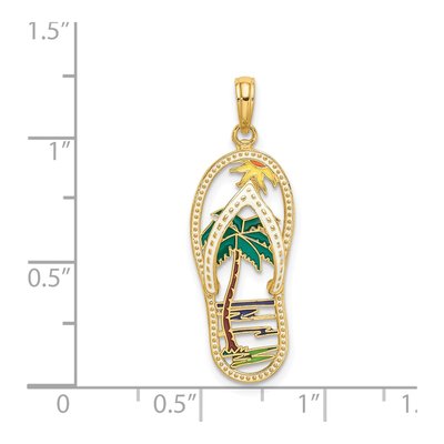 14K Yellow Gold Enameled Flip-Flop Charm – view 4