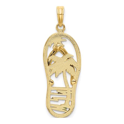14K Yellow Gold Enameled Flip-Flop Charm – view 5