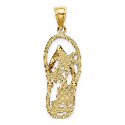 14K Yellow Gold Enameled Flip-Flop Beach Charm – view 5