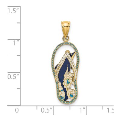14K Yellow Gold Enamel Dolphin Flip-Flop Charm – view 4