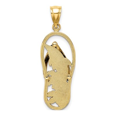 14K Yellow Gold Enamel Dolphin Flip-Flop Charm – view 5