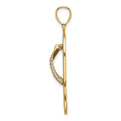 14K Yellow Gold Enamel Hibiscus Flip-Flop Charm – view 3