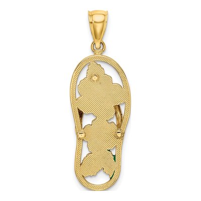 14K Yellow Gold Enamel Hibiscus Flip-Flop Charm – view 5