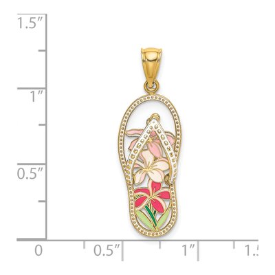 14K Yellow Gold Enamel Flip-Flop Charm – view 4
